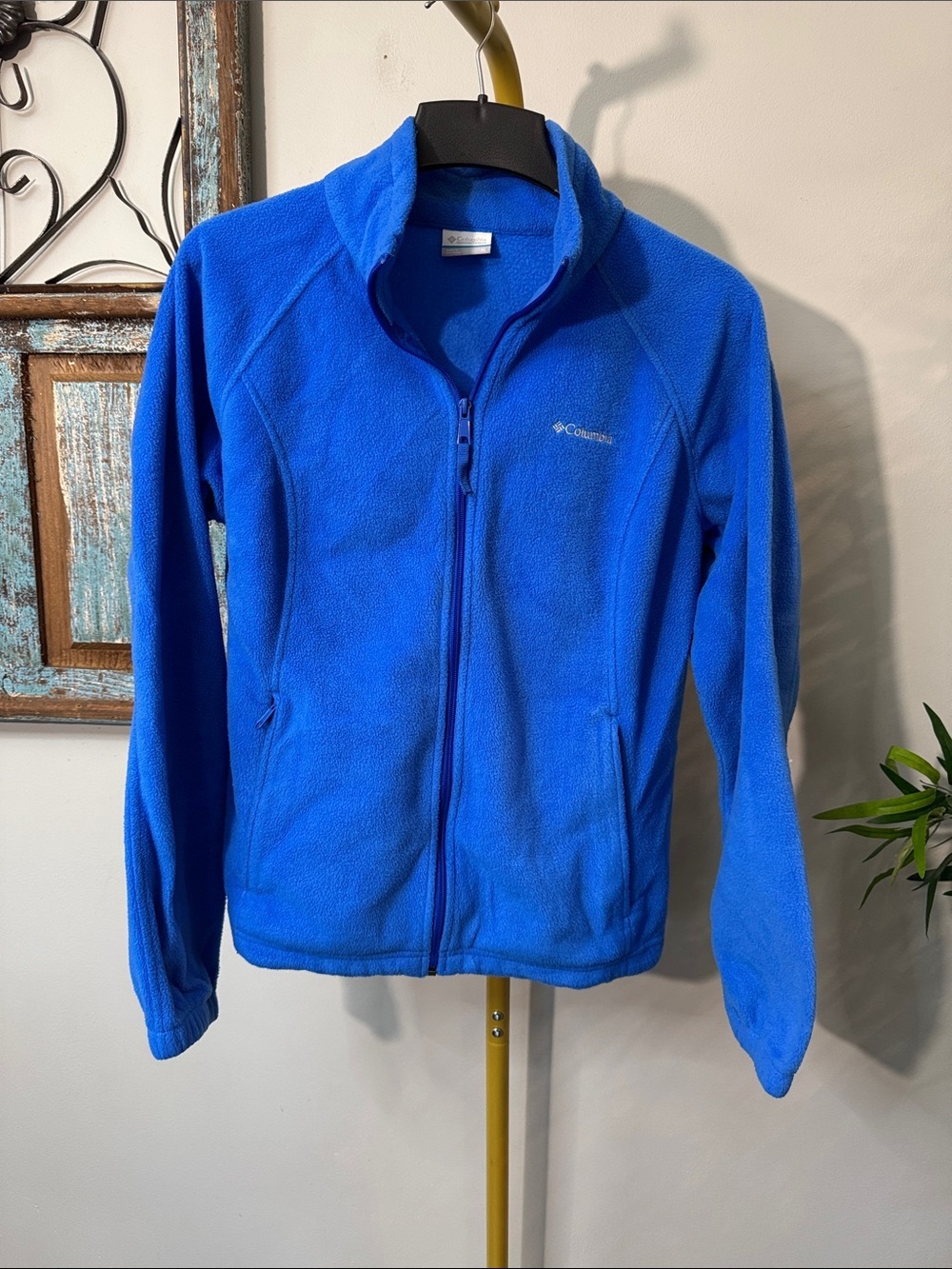 Columbia Royal Blue Full-Zip Fleece Jacket EUC XL
